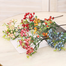 Load image into Gallery viewer, Luxury Cranberry Artificiales Blueberry Fake Berries Bouquet Silk Rose Artificial Plant Decorative Flowers Home Decor Wedding Decoration