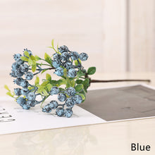 Load image into Gallery viewer, Luxury Cranberry Artificiales Blueberry Fake Berries Bouquet Silk Rose Artificial Plant Decorative Flowers Home Decor Wedding Decoration