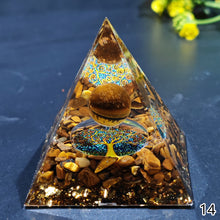 Load image into Gallery viewer, Energy Generator Pyramid Amethyst Peridot Natural Healing Stone Crystal Reiki Meditation Orgone Chakra Orgonite Pyramid for Room Decor