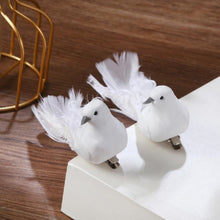 Load image into Gallery viewer, Artificial Pigeon Birds Clip Love Peace Doves Simulation Feather Pigeon Fake White Bird Simulation Figurines Foam Mondel Home Table Garden Decoration Gift Tree Craft