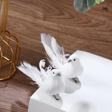 Load image into Gallery viewer, Artificial Pigeon Birds Clip Love Peace Doves Simulation Feather Pigeon Fake White Bird Simulation Figurines Foam Mondel Home Table Garden Decoration Gift Tree Craft
