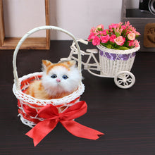 Load image into Gallery viewer, Simulation Cat Hanging Basket Plush Model Soundable Animal Static Stuffed Realistic Cat Table Decoration Party Festival Kid Gift Soft Baby Toys