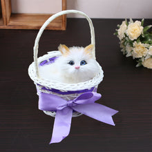 Load image into Gallery viewer, Simulation Cat Hanging Basket Plush Model Soundable Animal Static Stuffed Realistic Cat Table Decoration Party Festival Kid Gift Soft Baby Toys