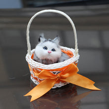 Load image into Gallery viewer, Simulation Cat Hanging Basket Plush Model Soundable Animal Static Stuffed Realistic Cat Table Decoration Party Festival Kid Gift Soft Baby Toys