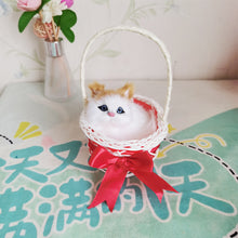 Load image into Gallery viewer, Simulation Cat Hanging Basket Plush Model Soundable Animal Static Stuffed Realistic Cat Table Decoration Party Festival Kid Gift Soft Baby Toys