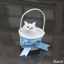 Load image into Gallery viewer, Simulation Cat Hanging Basket Plush Model Soundable Animal Static Stuffed Realistic Cat Table Decoration Party Festival Kid Gift Soft Baby Toys