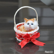 Load image into Gallery viewer, Simulation Cat Hanging Basket Plush Model Soundable Animal Static Stuffed Realistic Cat Table Decoration Party Festival Kid Gift Soft Baby Toys