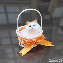 Load image into Gallery viewer, Simulation Cat Hanging Basket Plush Model Soundable Animal Static Stuffed Realistic Cat Table Decoration Party Festival Kid Gift Soft Baby Toys