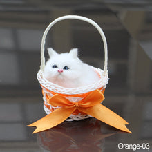 Load image into Gallery viewer, Simulation Cat Hanging Basket Plush Model Soundable Animal Static Stuffed Realistic Cat Table Decoration Party Festival Kid Gift Soft Baby Toys