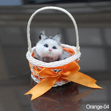 Load image into Gallery viewer, Simulation Cat Hanging Basket Plush Model Soundable Animal Static Stuffed Realistic Cat Table Decoration Party Festival Kid Gift Soft Baby Toys