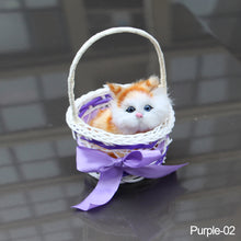 Load image into Gallery viewer, Simulation Cat Hanging Basket Plush Model Soundable Animal Static Stuffed Realistic Cat Table Decoration Party Festival Kid Gift Soft Baby Toys