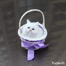 Load image into Gallery viewer, Simulation Cat Hanging Basket Plush Model Soundable Animal Static Stuffed Realistic Cat Table Decoration Party Festival Kid Gift Soft Baby Toys