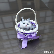 Load image into Gallery viewer, Simulation Cat Hanging Basket Plush Model Soundable Animal Static Stuffed Realistic Cat Table Decoration Party Festival Kid Gift Soft Baby Toys