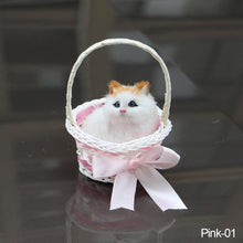Load image into Gallery viewer, Simulation Cat Hanging Basket Plush Model Soundable Animal Static Stuffed Realistic Cat Table Decoration Party Festival Kid Gift Soft Baby Toys