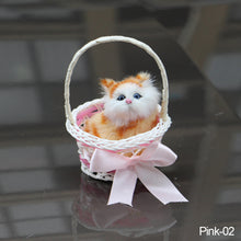 Load image into Gallery viewer, Simulation Cat Hanging Basket Plush Model Soundable Animal Static Stuffed Realistic Cat Table Decoration Party Festival Kid Gift Soft Baby Toys