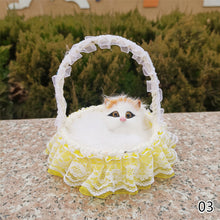 Load image into Gallery viewer, Simulation Cat Hanging Basket Plush Model Soundable Animal Static Stuffed Realistic Cat Table Decoration Party Festival Kid Gift Soft Baby Toys