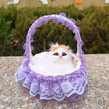 Load image into Gallery viewer, Simulation Cat Hanging Basket Plush Model Soundable Animal Static Stuffed Realistic Cat Table Decoration Party Festival Kid Gift Soft Baby Toys