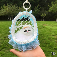 Load image into Gallery viewer, Simulation Cat Hanging Basket Plush Model Soundable Animal Static Stuffed Realistic Cat Table Decoration Party Festival Kid Gift Soft Baby Toys
