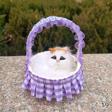Load image into Gallery viewer, Simulation Cat Hanging Basket Plush Model Soundable Animal Static Stuffed Realistic Cat Table Decoration Party Festival Kid Gift Soft Baby Toys