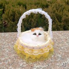 Load image into Gallery viewer, Simulation Cat Hanging Basket Plush Model Soundable Animal Static Stuffed Realistic Cat Table Decoration Party Festival Kid Gift Soft Baby Toys