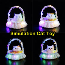 Load image into Gallery viewer, Simulation Cat Hanging Basket Plush Model Soundable Animal Static Stuffed Realistic Cats Gleamy Table Decoration Party Festival Kid Gift Soft Baby Toys