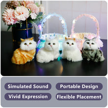 Load image into Gallery viewer, Simulation Cat Hanging Basket Plush Model Soundable Animal Static Stuffed Realistic Cats Gleamy Table Decoration Party Festival Kid Gift Soft Baby Toys