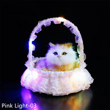 Load image into Gallery viewer, Simulation Cat Hanging Basket Plush Model Soundable Animal Static Stuffed Realistic Cats Gleamy Table Decoration Party Festival Kid Gift Soft Baby Toys