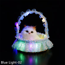 Load image into Gallery viewer, Simulation Cat Hanging Basket Plush Model Soundable Animal Static Stuffed Realistic Cats Gleamy Table Decoration Party Festival Kid Gift Soft Baby Toys