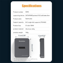 Load image into Gallery viewer, Blueendless M.2 SSD Enclosure Base for M2 NVME/SATA Dual-protocol 10Gbps USB3.1
