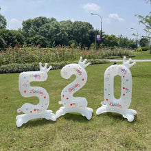 Load image into Gallery viewer, 32Inch Birthday Anniversary Numbers Balloons with Crown Party Decoration White Number Standing Balloon Merry Banquet Ins