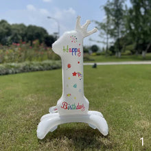 Load image into Gallery viewer, 32Inch Birthday Anniversary Numbers Balloons with Crown Party Decoration White Number Standing Balloon Merry Banquet Ins