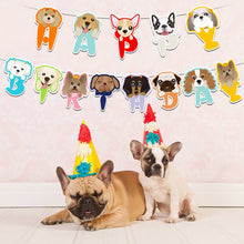 Load image into Gallery viewer, Pet Birthday Banner Cartoon Cute Dog Paper Banners Bunting Garland Happy Birthday Pull Flag Party Decoration DIY Decor Supplies