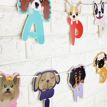 Load image into Gallery viewer, Pet Birthday Banner Cartoon Cute Dog Paper Banners Bunting Garland Happy Birthday Pull Flag Party Decoration DIY Decor Supplies