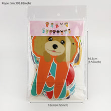 Load image into Gallery viewer, Pet Birthday Banner Cartoon Cute Dog Paper Banners Bunting Garland Happy Birthday Pull Flag Party Decoration DIY Decor Supplies