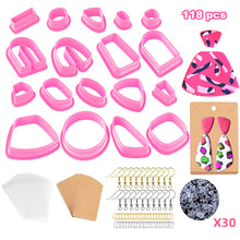 Load image into Gallery viewer, 118pcs Polymer Clay Cutters Kit Ceramic Craft Earrings Cutting Plastic Mold Baking Mould Handmade DIY Jewelry Making Tools Geometry Die Cake Cookie Cutter