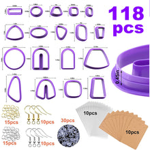 Load image into Gallery viewer, 118pcs Polymer Clay Cutters Kit Ceramic Craft Earrings Cutting Plastic Mold Baking Mould Handmade DIY Jewelry Making Tools Geometry Die Cake Cookie Cutter