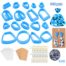 Load image into Gallery viewer, 118pcs Polymer Clay Cutters Kit Ceramic Craft Earrings Cutting Plastic Mold Baking Mould Handmade DIY Jewelry Making Tools Geometry Die Cake Cookie Cutter