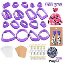 Load image into Gallery viewer, 118pcs Polymer Clay Cutters Kit Ceramic Craft Earrings Cutting Plastic Mold Baking Mould Handmade DIY Jewelry Making Tools Geometry Die Cake Cookie Cutter