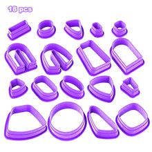 Load image into Gallery viewer, 18pcs Polymer Clay Cutters Kit Ceramic Craft Earrings Cutting Plastic Mold Baking Mould Handmade DIY Jewelry Making Tools Geometry Die Cake Cookie Cutter