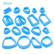 Load image into Gallery viewer, 18pcs Polymer Clay Cutters Kit Ceramic Craft Earrings Cutting Plastic Mold Baking Mould Handmade DIY Jewelry Making Tools Geometry Die Cake Cookie Cutter