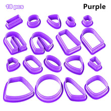 Load image into Gallery viewer, 18pcs Polymer Clay Cutters Kit Ceramic Craft Earrings Cutting Plastic Mold Baking Mould Handmade DIY Jewelry Making Tools Geometry Die Cake Cookie Cutter