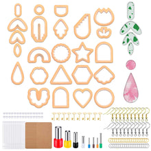 Load image into Gallery viewer, 142pcs Polymer Clay Cutters Kit Ceramic Craft Earrings Cutting Plastic Mold 24 Shapes Baking Mould Handmade DIY Jewelry Making Tools Geometry Die Cake Cookie Cutter