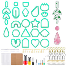 Load image into Gallery viewer, 142pcs Polymer Clay Cutters Kit Ceramic Craft Earrings Cutting Plastic Mold 24 Shapes Baking Mould Handmade DIY Jewelry Making Tools Geometry Die Cake Cookie Cutter