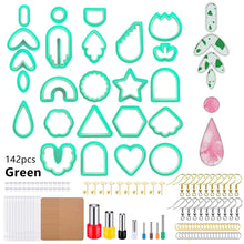 Load image into Gallery viewer, 142pcs Polymer Clay Cutters Kit Ceramic Craft Earrings Cutting Plastic Mold 24 Shapes Baking Mould Handmade DIY Jewelry Making Tools Geometry Die Cake Cookie Cutter