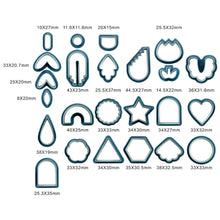 Load image into Gallery viewer, 24pcs Polymer Clay Cutters Kit Ceramic Craft Earrings Cutting Plastic Mold 24 Shapes Baking Mould Handmade DIY Jewelry Making Tools Geometry Die Cake Cookie Cutter