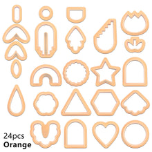 Load image into Gallery viewer, 24pcs Polymer Clay Cutters Kit Ceramic Craft Earrings Cutting Plastic Mold 24 Shapes Baking Mould Handmade DIY Jewelry Making Tools Geometry Die Cake Cookie Cutter