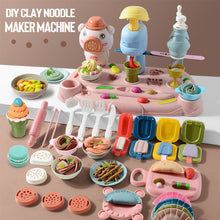 Load image into Gallery viewer, 18/19/26Pcs Kids DIY Color Clay Noodle Maker Machine Plasticine Tools Set Play Dough Clay Art Dumpling Simulation Kitchen Pretend Play