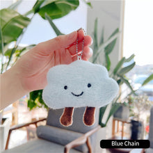 Load image into Gallery viewer, INS Cute Cloud Keychain Pendant Brooch Girl Bag Accessories Creative Plush Toy Girl Heart Baiyun Backpack Couple Pendant