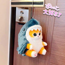 Load image into Gallery viewer, Shark Cat Fried Shrimp Pendant Doll Cute Cat Plush Doll Room Car Bag Decoration Pendant Christmas Present Couple Pendant Valentine's Day