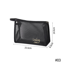 Load image into Gallery viewer, Large Capacity Black Mesh Cosmetic Bag Transparent Make Up Pouch Organizer Travel Storage Case Women Toiletry Organizer Portable